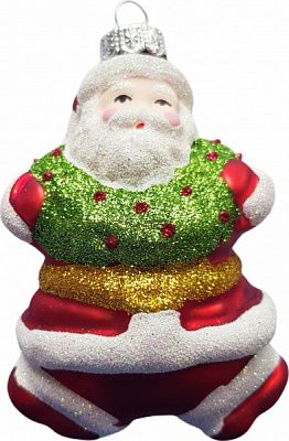 Ялинкова іграшка Юріта Санта з вінком червоний 10,2 см 1010M