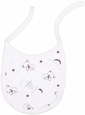 Нагрудник дитячий Bambinelli Ведмедик (від 3 до 6 місяців) білий із малюнком