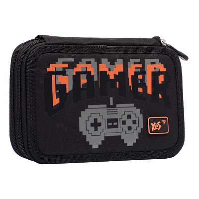 Пенал школьный двойной HP-01 Gamer 533094 YES черный