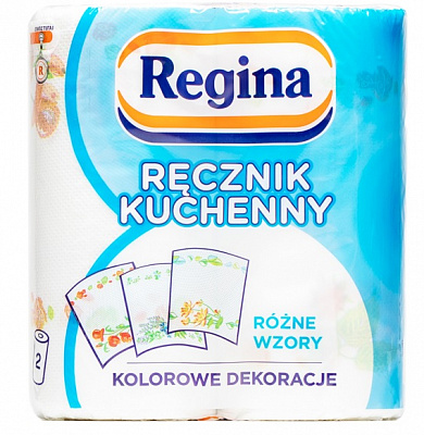 Паперові рушники Regina з декором 10 м двошаровий 2 шт.