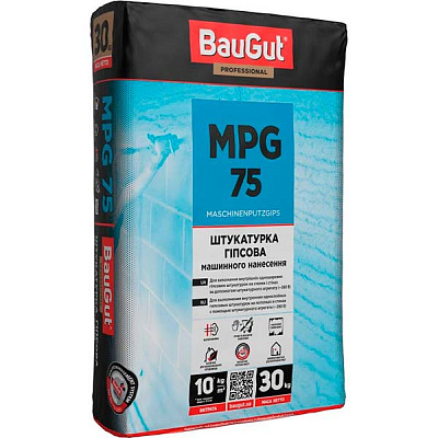Штукатурка BauGut гіпсова машинного нанесення MPG-75 30 кг