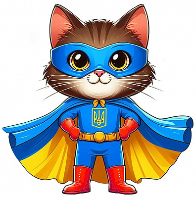 Набор со стразами (наклейка) Котик-защитник 10x10 см GoToArt