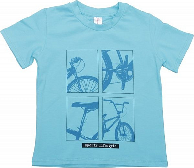 Футболка детская Роксана Велосипед р.110 голубой 