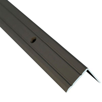 Порожек алюминиевый анодированный Braz Line рифленый с отверстиями 24,5х20x2700 мм бронза 