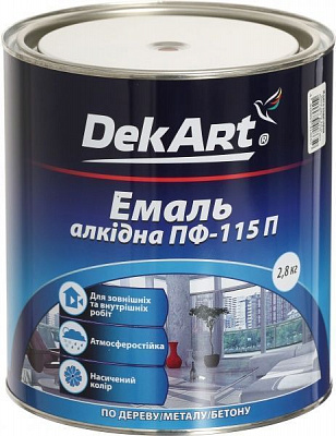 Емаль DekArt алкідна ПФ-115П жовто-коричневий глянець 2,8кг