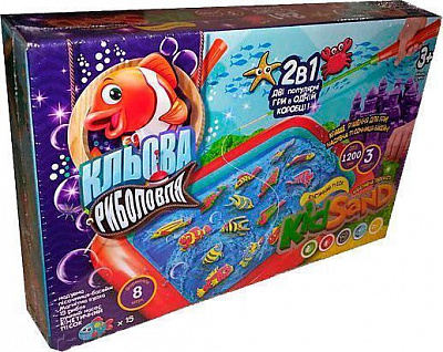 Ігровий набір Danko Toys 2 в 1: Кльова риболовля та Кінетичний пісок укр.