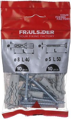 Дюбель распорный с универсальным шурупом 8x40 мм 10 шт. Friulsider