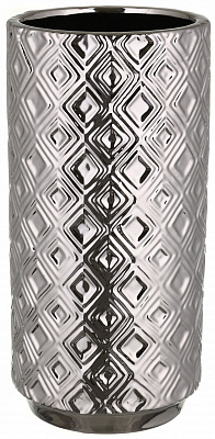Ваза керамічна Pinsung Ceramics Diamond 28 см срібна блискуча PS31641