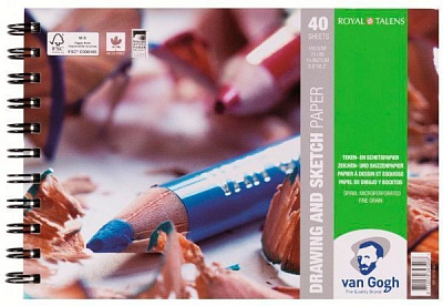 Альбом для эскизов на спирали A5 14,8х21 см 160 г/м² 40 листов Van Gogh