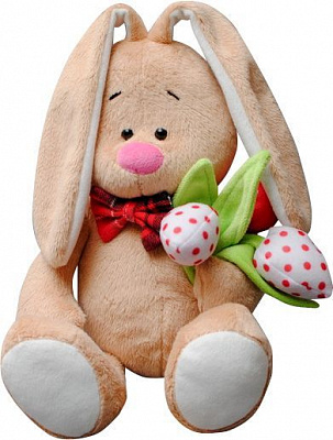 Мягкая игрушка Stip Зайка кроха с тюльпанами 35 см