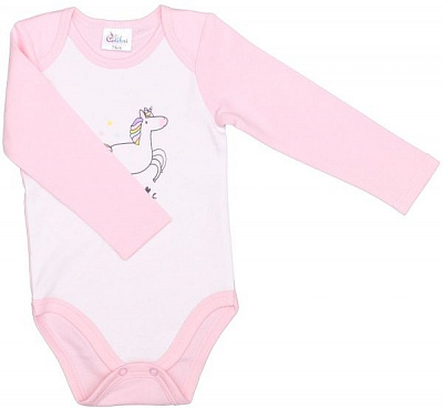 Боди Colibrі с длинным рукавом единорог р.62 бежевый/коралловый CLG003 