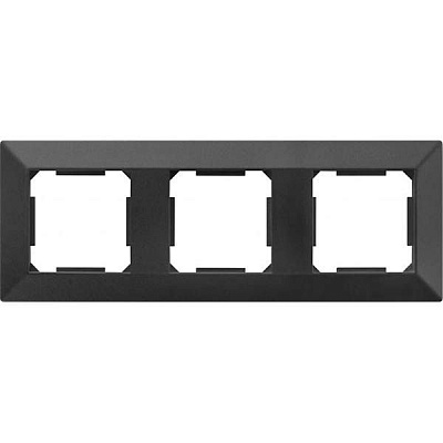 Рамка тримісна HausMark Alta універсальна чорний SNG-FRP.SQ20G3-BK