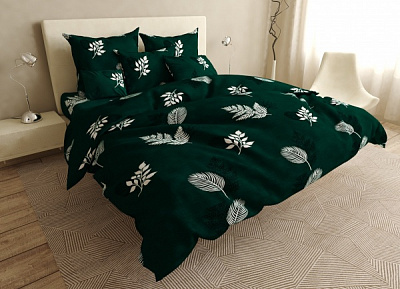 Комплект постельного белья 1,5 Leaf зеленый UP! (Underprice) 