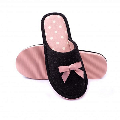 Тапки домашние Twins HS-OZ люрекс р. 40 черный 