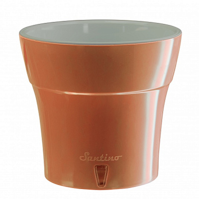 Вазон пластиковий Santino Dali круглий 2 л персик/сірий