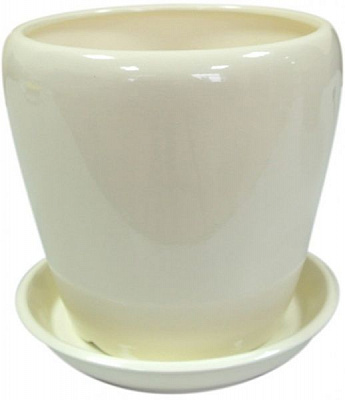 Горшок керамический Ориана-Запорожкерамика Грация №3 глянец круглый 2,5л бежевый 