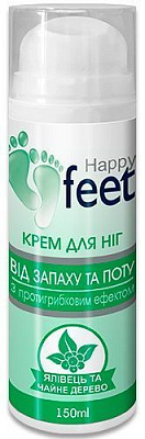 Крем для ног HAPPY FEET От запаха и пота с противогрибковым эффектом с можжевельником и чайным деревом 150 мл