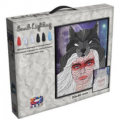 Картина из легкой глины Handlighting Женщина-волчица OKTO 