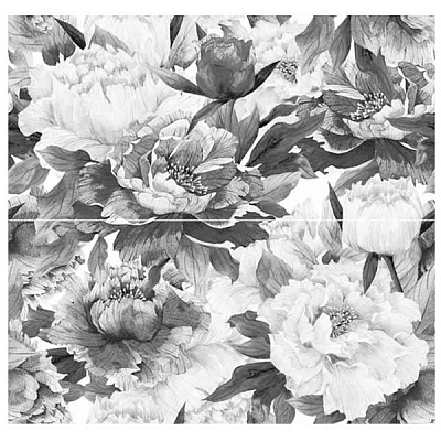 Плитка InterCerama METALICO декор-панно черный П 89 081 46x50 2 шт. 