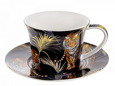 Чашка з блюдцем Animal Black 220 мл 924-727 Lefard