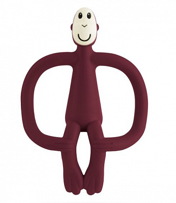 Прорезыватель Matchstick Monkey Обезьянка бордовая 10,5 см (MM-T-012)