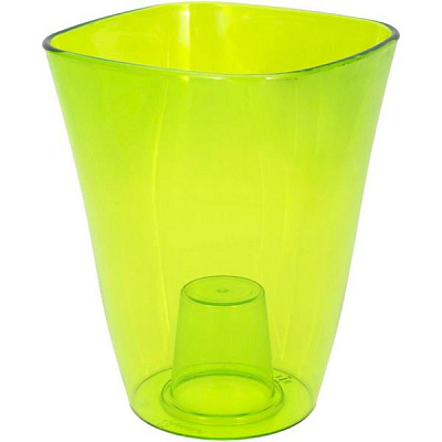 Кашпо пластиковое Lamela Флора квадратный 2,7л прозрачный (378) 