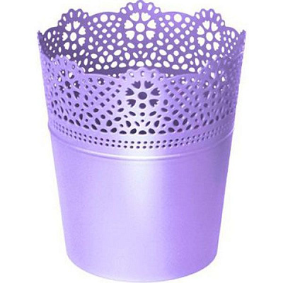 Кашпо пластиковое Prosperplast Lace круглый 1,4л лавандовый (78976-2635) 