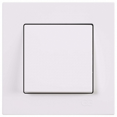 Вимикач одноклавішний Gunsan Eqona без підсвітки білий