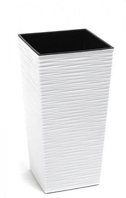 Горшок пластиковый Lamela Финезия 400 с вкладом долото-білий квадратный 20л белый 