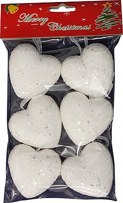 Набор елочных игрушек Сердца d60 мм 6 шт./уп. 