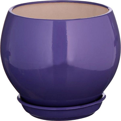 Горшок цветочный Ориана-Запорожкерамика Шар 4.1 л сиреневый глянцевый 