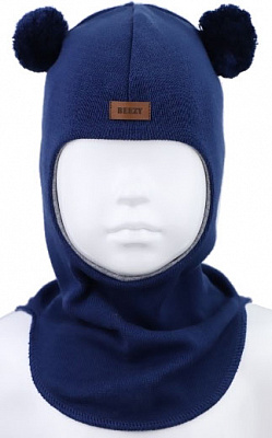 Шапка для мальчика Beezy Мишка р.44-46 темно-синий 1702 