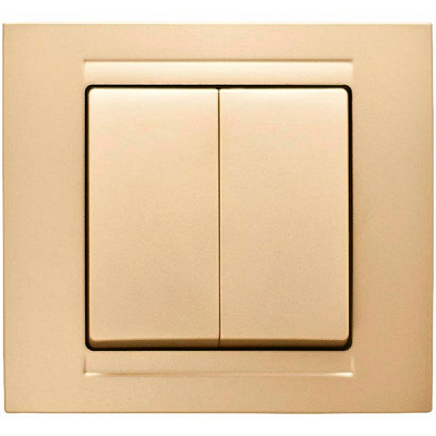 Выключатель двухклавишный Gunsan Moderna без подсветки 10 А 250В IP20 бежевый металлик MD 29 25 103