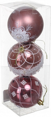 Набір ялинкових куль Комплект № 15 d 80 мм 3 шт./уп.