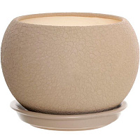 Горшок керамический Ориана-Запорожкерамика Шар шелк круглый 9л капучино (037-0-125) 