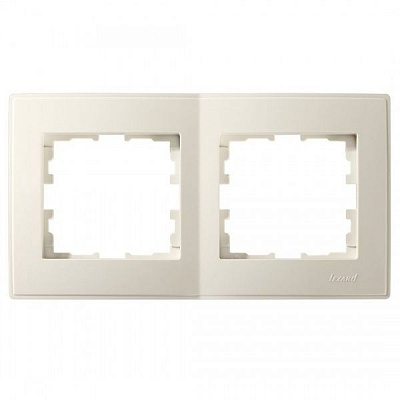 Рамка двухместная Lezard Lesya горизонтальная кремовый 705-0300-147