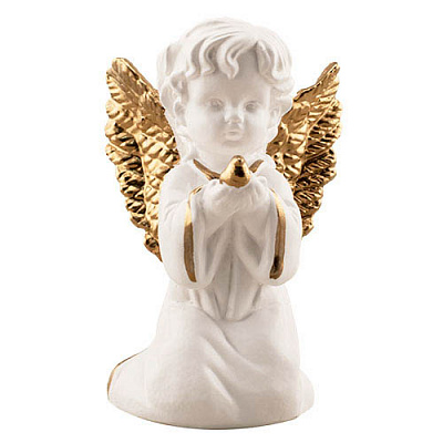 Статуэтка Decoline Ангелочек с голубем бело-золотой (гипс) AN0621-3(G) 16,5 см 