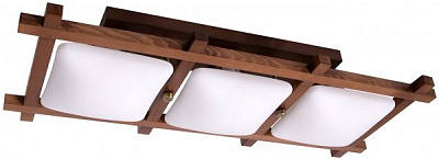 Люстра потолочная Altalusse 3x40 Вт E27 античная бронза/орех INL-3092C-03 Antique brass & W 