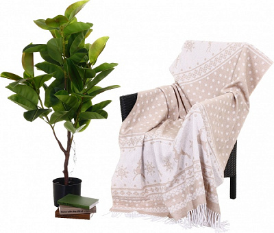 Плед Валенсія NY Н/О CRUSCA 140x200 см бежевый с рисунком Vladi 