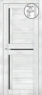 Дверне полотно ОМіС Lego 01.1 BG (з фрезеруванням п/з 96/85) ПО чорне скло 800 мм клен айс