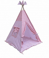 Ігровий будиночок Вігвам 130х130х200 см рожеві смужки/зірочки