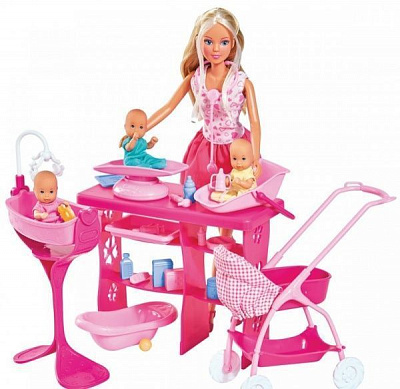 Кукольный набор Simba Steffi & Evi Love Штеффи и тройняшки с аксессуарами