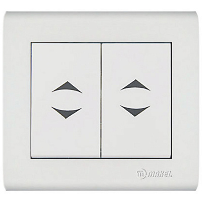 Выключатель проходной двухклавишный Makel Manolya без подсветки 10 А 250В белый 41001026