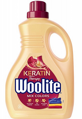 Гель для машинной и ручной стирки Woolite для цветных тканей с кератином 1,8 л