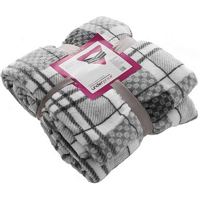 Плед микрофибра Underprice Клеточка серая 160x200 см