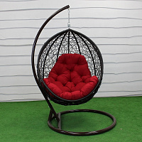 Кресло подвесное GreenGard Наоми 101 коричневый + подушка красная