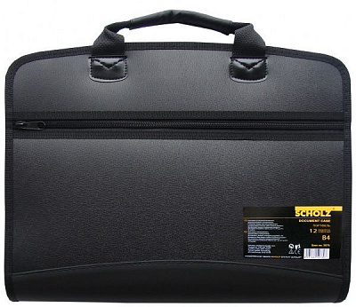 Портфель на молнии с органайзером B4 черный 5076 SCHOLZ