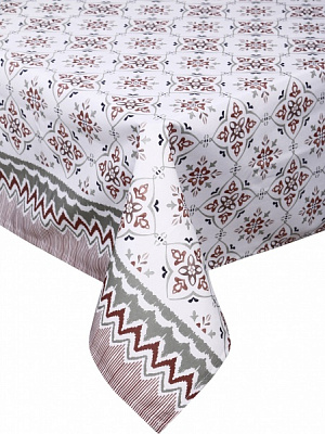 Скатерть Demetra 140x180 см белый с рисунком Luna 