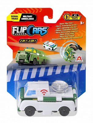 Машинка-трансформер Flip Cars Грузовик связи и военная скорая помощь EU463875-15