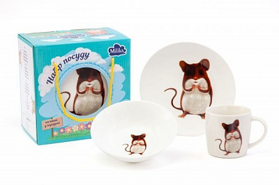 Набір дитячого посуду Cute Hamster 3 предмети M0690-KS-2005 Milika